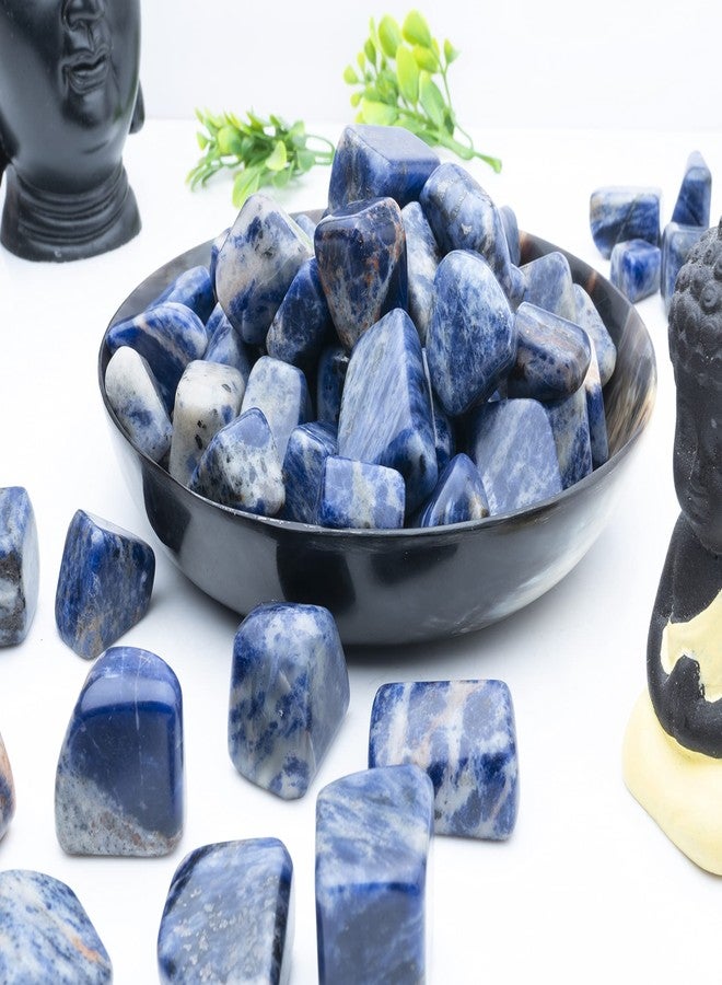Hindcraft Sodalite Tumbled Stones - Reiki Chakra Healing - Decorative Pebbles & Vase Fillers - Tumble Stone for Jewellery, Vastu Correction - Home Office Decor -Gift Item - 13 Pieces Set - Image 2